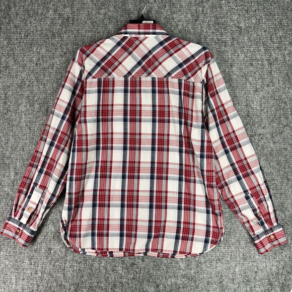 Levis Shirt Mens Extra Large Red Plaid Farm Chore Work Two Horse Brand White Tab - Picture 2 of 12